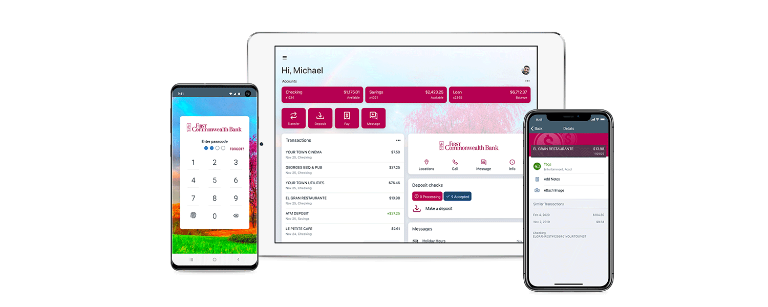 First Banking app on mobile devices and ipad