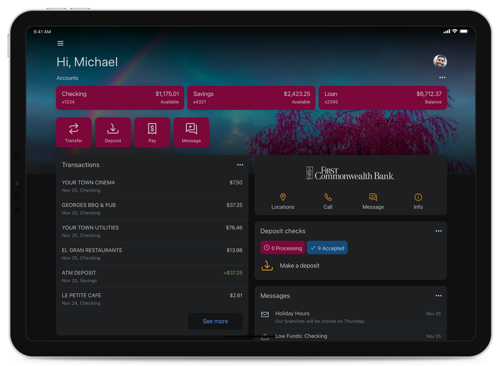IPAD dark theme interface