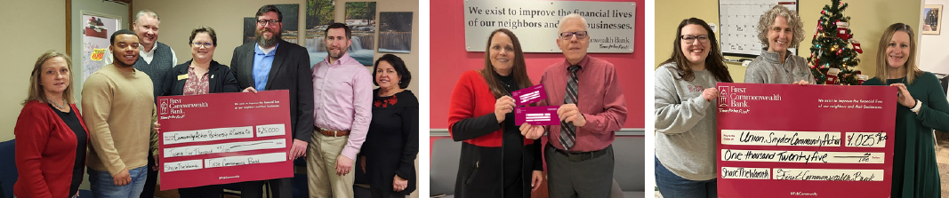 Various check presentation photos