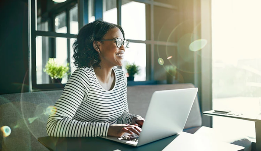 Femal Looking Out Window